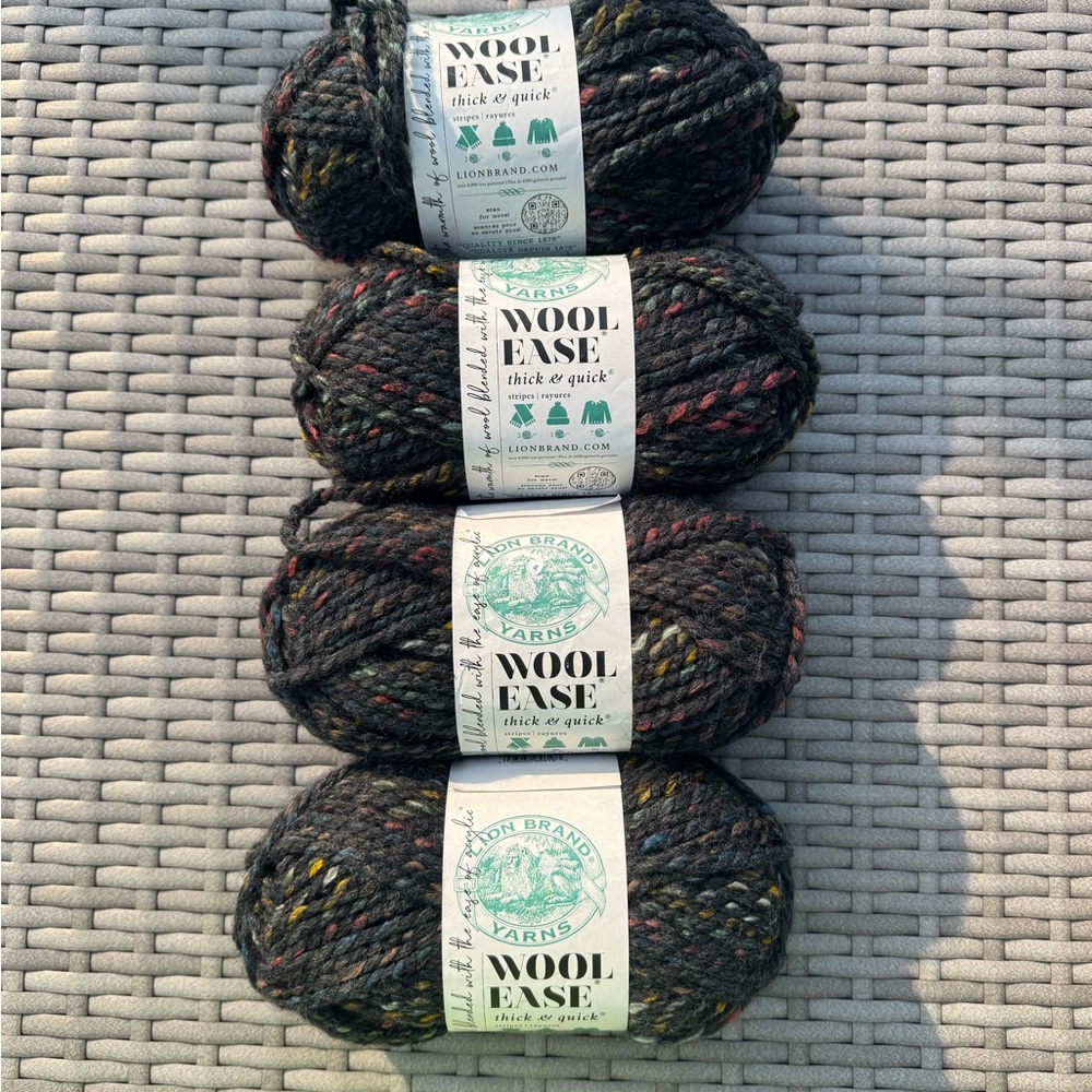 Lion Brand Wool-Ease Thick & Quick Yarn in the color BED ROCK